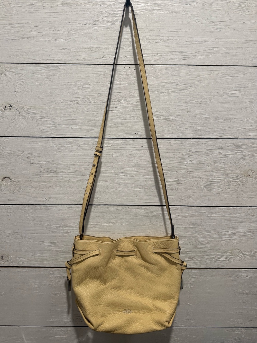 Vince Camuto Nisha soft 100% leather crossbody purse with silver-toned hardware.
